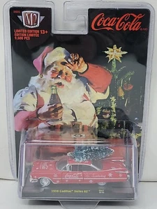 M2 Machines COCA-COLA 1959 CADILLAC SERIES 62 Red Christmas Collection 2022 RARE - Picture 1 of 2