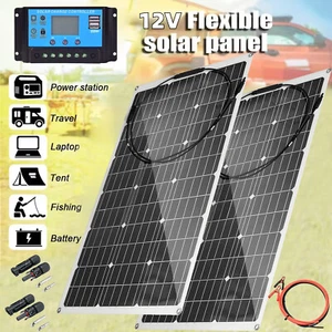 300W Portable Flexible Solar Panel 12V With Controller For RV Home Roof Camping - Picture 1 of 17