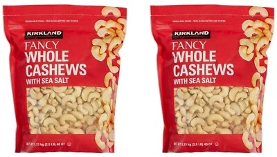 2 Packs Kirkland Signature Whole Fancy Cashew Nuts With Sea Salt 2.5lb Each Pack - Image 1 of 3