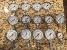 Huge Lot of Oilfield Pressure Gauges Oil Well Wellhead Gauges Wika Winters