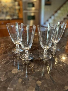 4 Fostoria Engagement Platinum Trim Water Goblet Stem #6092 Replacement Glasses - Picture 1 of 9