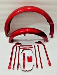 FIT FOR BSA A7 A10 Super Rocket Gold Star Steel Cherry Fender Set +Stays - Picture 1 of 3