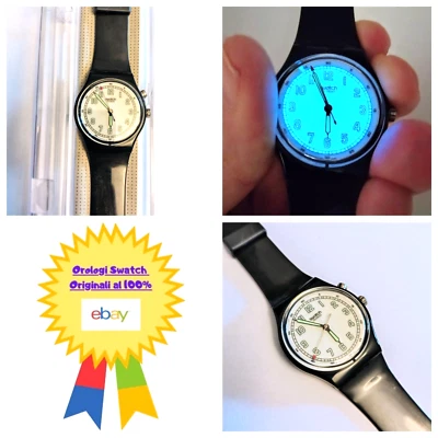 Swatch Gent Loomi Nuovo Mezzoforte GB900 1996 Vintage Orologio da polso Anni 90 - Immagine 1 di 4