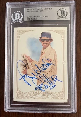 RICHARD PETTY AUTO SIGNED 2012 TOPPS ALLEN & GINTER CARD BECKETT BAS THE KING - Image 1 of 2