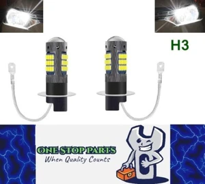 2 x H3 LED SMD Super Bright White Fog Light Globes 12v Fog Light Globes (Pair) - Picture 1 of 5