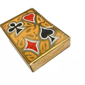 Mazzo di carte da gioco vintage anni 60 marrone e grande ispirato alla pop art sigillato - Foto 1 di 4