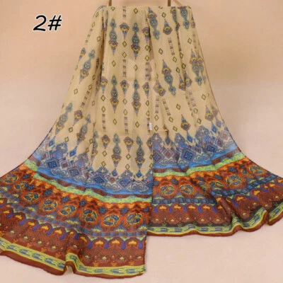 Long Soft Chiffon Scarf Plain Sheer Wrap Shawl Womens Large Stole Neck Scarves ⇓ - Image 1 of 4