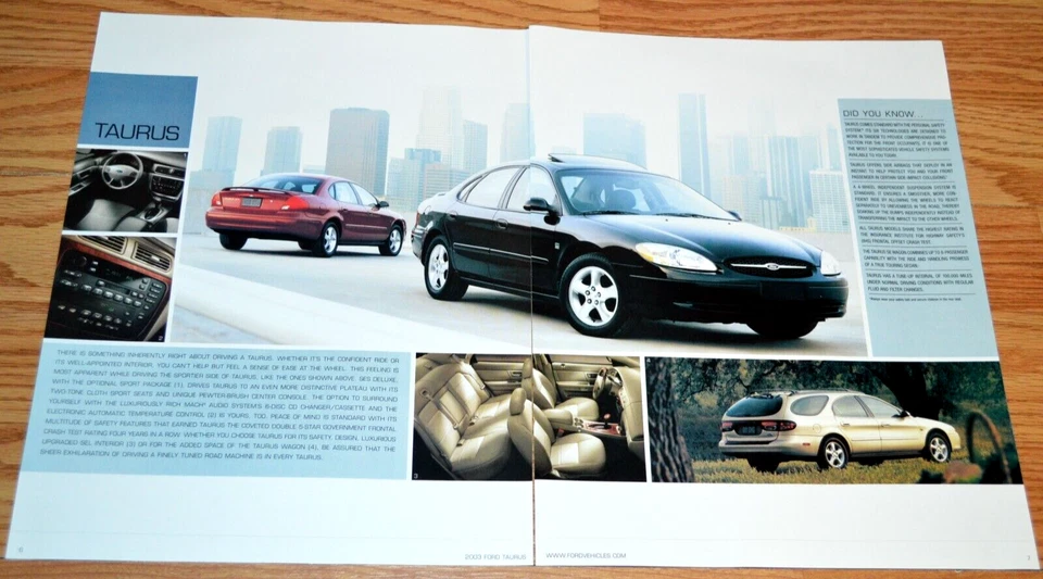 Ford Taurus 2003 anuncio impreso original concesionario-03 LX SE SES SEL 24V Foto 1 de 1