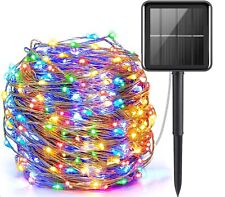 Catena Luminosa Solare Natalizia 10MT Esterno 100 Micro LED ...