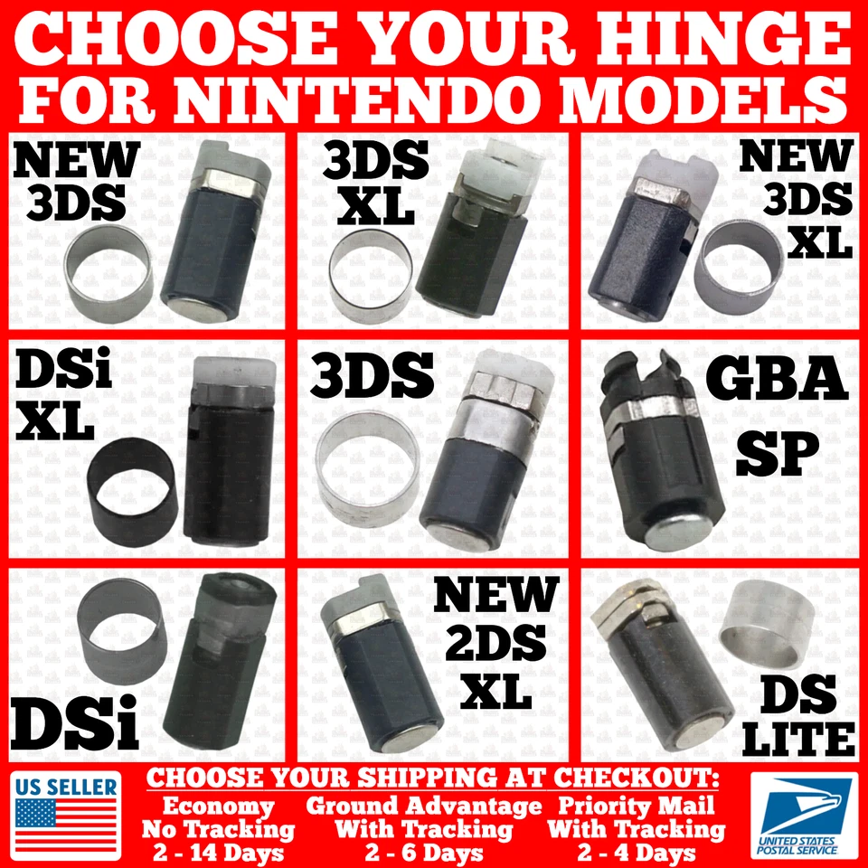 Replacement Hinge/Axle for Nintendo New/3DS/2DS/DSi/XL/LL/DS Lite/GBA SP Ring
