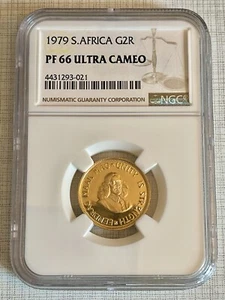 South Africa 1979 2 Rand Gold NGC PF66 ULTRA CAMEO Sku# 6028 - Picture 1 of 2