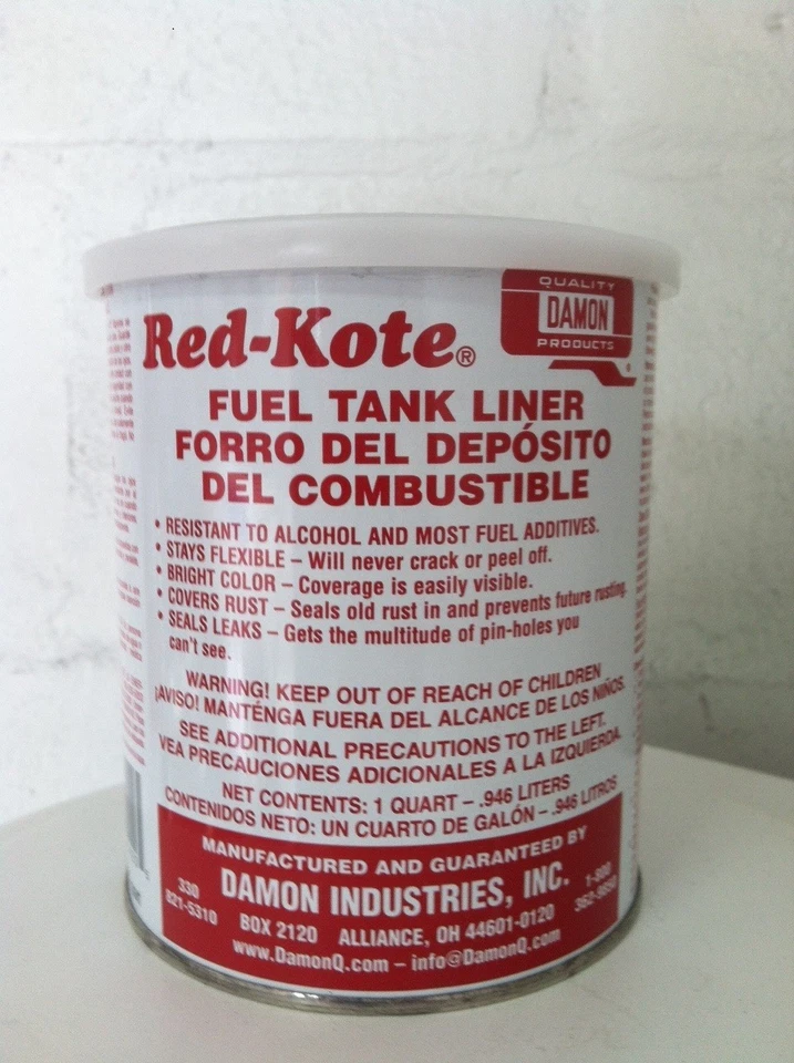 RED KOTE GAS FUEL TANK SEALER LINER  REDKOTE QT. - Image 1 of 1
