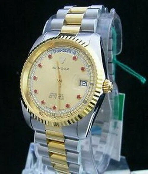 Reloj automático para hombre Sandoz dos tonos rojo diamante marca de hora 8732D-34-8 Foto 1 de 1