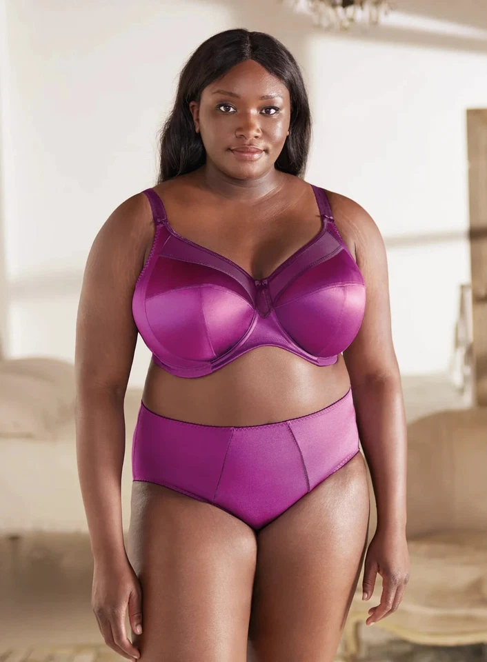 GODDESS KEIRA MAGENTA MIX UNDERWIRE BANDED BRA & BRIEF SET SIZE 36FF / 14FF 14 - Image 1 of 1