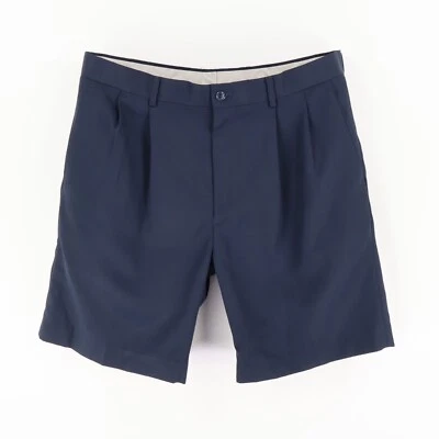 Pantalones Cortos Louis Raphael Para Hombre Talla 38 Azul Oscuro Poliéster Golf Plisados Bolsillos Delanteros Foto 1 de 4