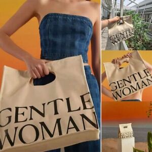 Letter Printing Tote Bag Canvas Picnic Bag Simple Handbag  Woman Girls