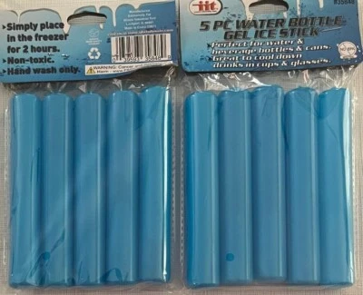 2X Ice Cube Sticks 10 Sticks  Reusable Freezable Water Bottle Cooling Rods ~ New - Image 1 of 3