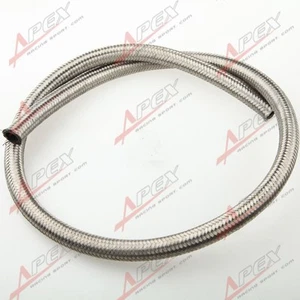 US -12AN AN12 AN-12 Stainless Steel Braided Fuel Line Gas Oil Hose 1M (3.3FT) - Bild 1 von 3