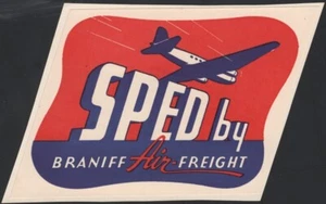 U.S., 1940s. Braniff Air Freight - Label - Picture 1 of 1