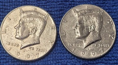 1997 1P+1D Kennedy Half Dollar Missing Reeded Edge.  - Image 1 of 3