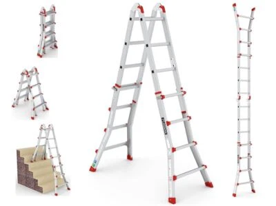 Angebot Premium Teleskopleiter Mehrzweckleiter Klappleiter faltbar Alu, TÜV-EN - Bild 1 von 4