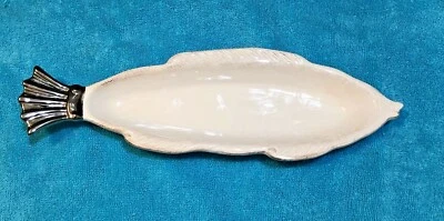 Plato en forma de pez Bella Casa by Ganz con cola tono plateado 10" x 3" nuevo de stock Foto 1 de 4