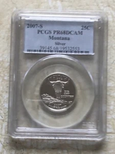 2002 -S 25C SILVER Montana STATE QUARTER PR68 PCGS Coin - Picture 1 of 5