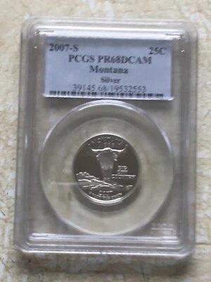 2002  -S 25C SILVER Montana STATE QUARTER  PR68 PCGS Coin - Image 1 of 4