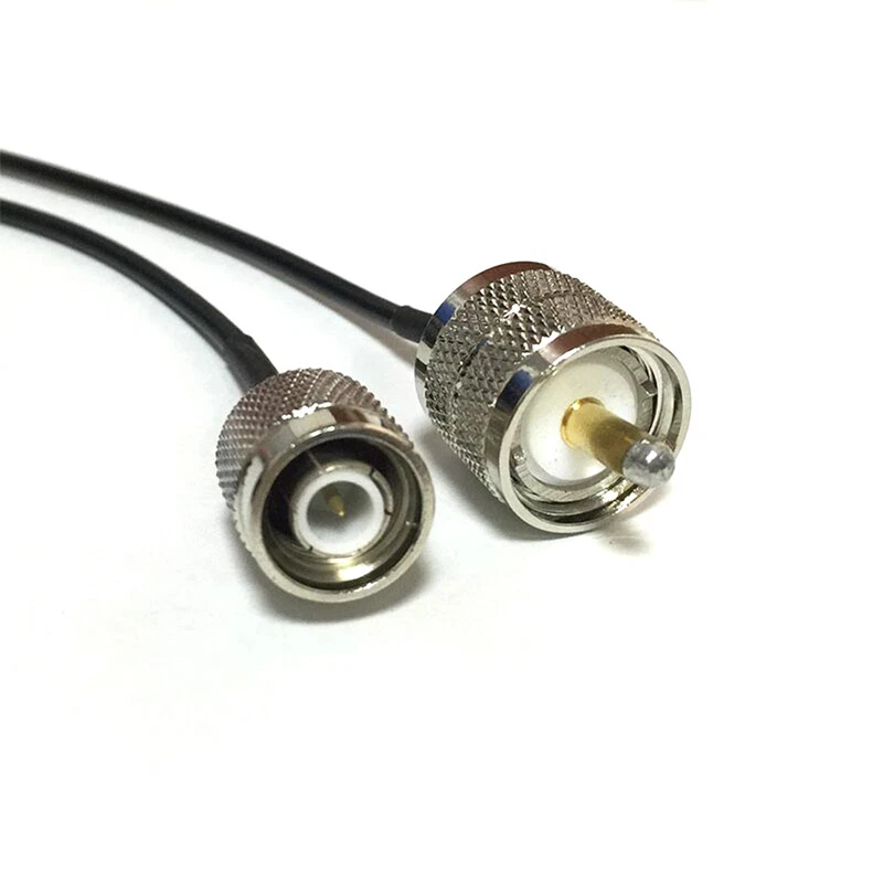 UHF male PL259 to TNC male plug pigtail cable RG174 20cm 8" for wireless router - Image 1 of 4