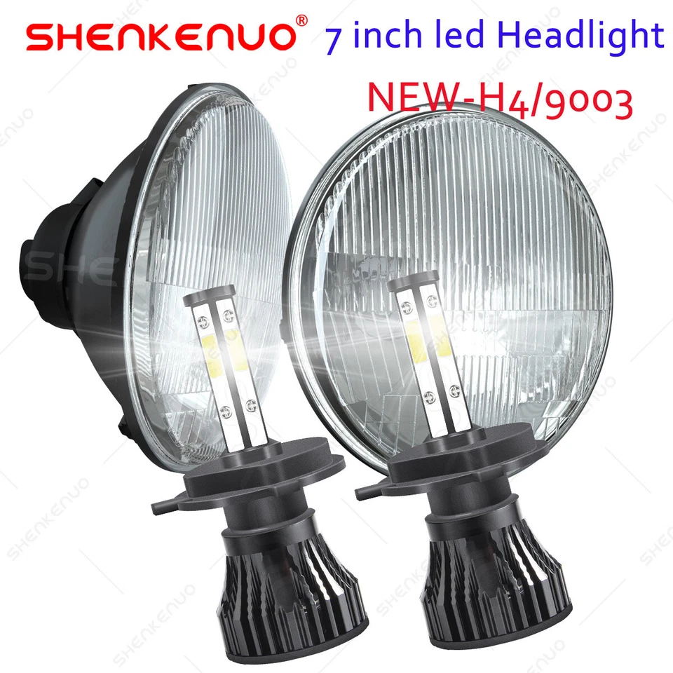 适用于福特 Deluxe 1939 - 1951 7 英寸 LED 车头灯圆形 DOT 认证高/低灯 — 第 1/4 张图片