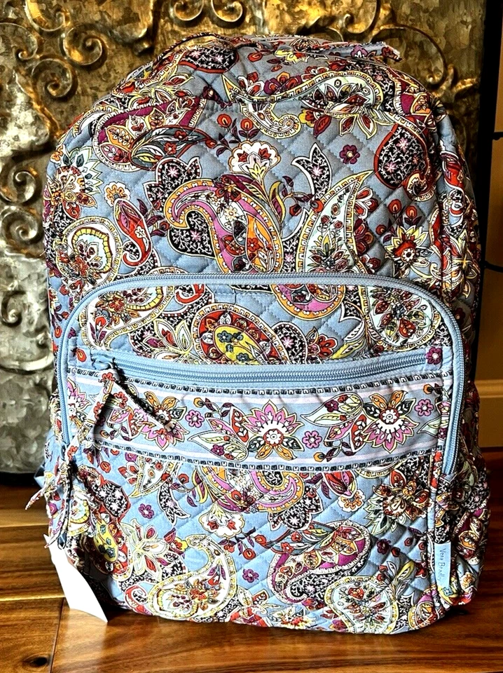 Vera Bradley Provence PaislEY Campus Backpack ZIP ID LANYARD LUNCH BUNCH