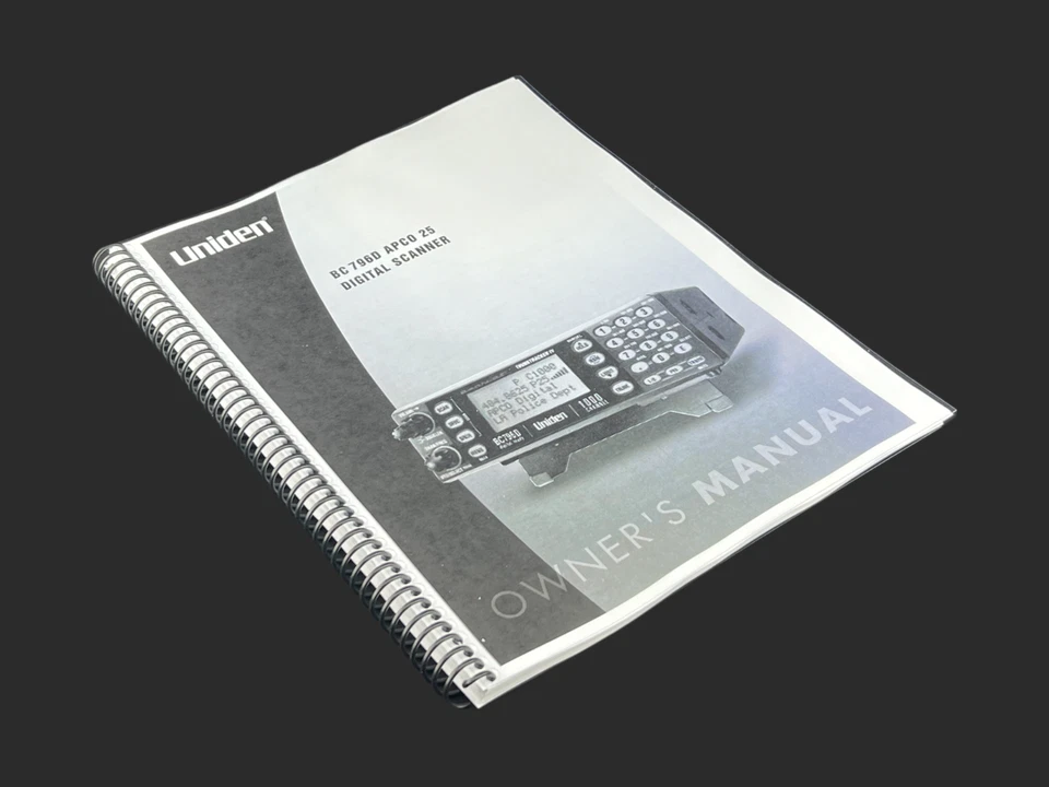Uniden BC 796D APCO 25 Instructions Operating Manual User Guide COIL BOUND - Image 1 of 4