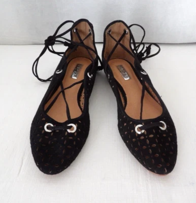 NWOB HALOGEN Black Suede Leather Upper Women's Ballet Flats Size 9 M - Image 1 of 4