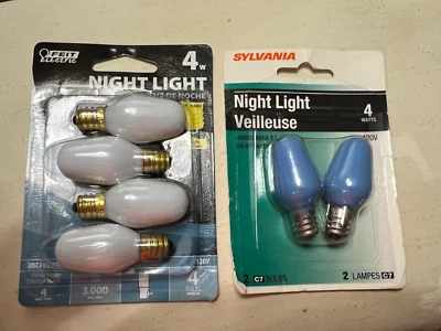 SYLVANIA 4W C7 Night Light Bulb 2 Count Blue & Feit Electric 4 count 4w #3026 - Image 1 of 2