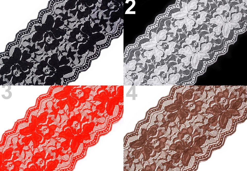 1 or 5m Elastic Lace Trim 150mm Embellish Patch Lace Trim - Image 1 of 1