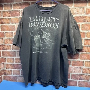 Harley Davidson T Shirt 2XL Short Sleeve.Faded Thrashed.No Tag.Reaper.Dog Tags - Picture 1 of 17