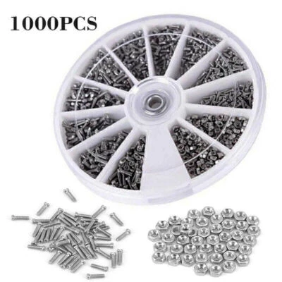 Assortiment de 1000 mini écrous et vis en acier inoxydable M1.2 M1.4 M1.6 - Photo 1/4