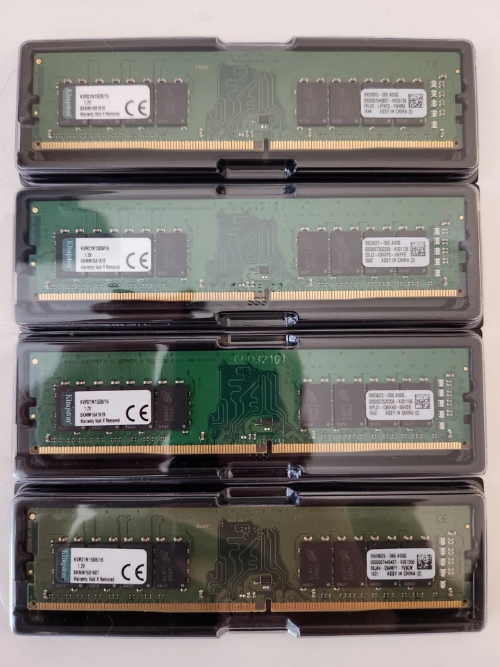 KINGSTON 64GB 4X16GB KVR21N15D8/16 DDR4 PC4-17000 2133MHZ RAM MEMORY - Image 1 of 1