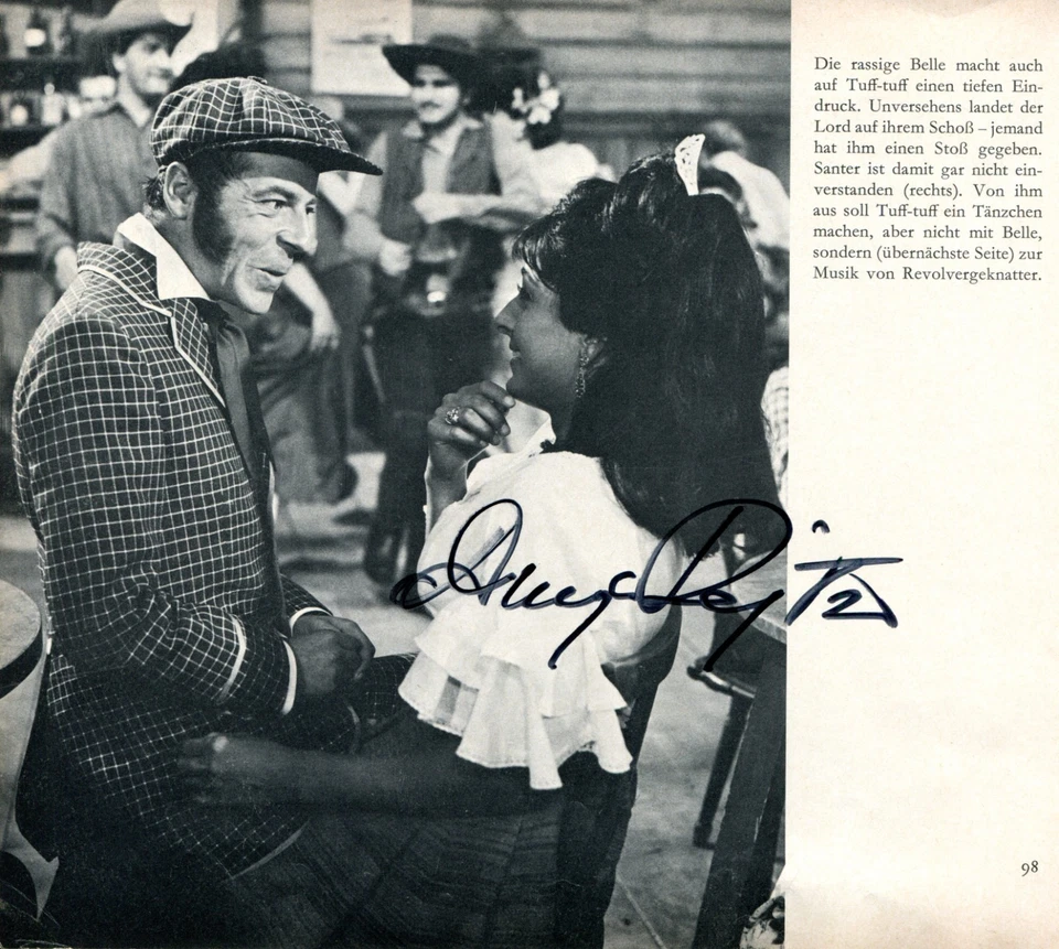 Karl May: Dunja Rajter Originalautogramm als "Belle" in Winnetou I - Bild 1 von 1