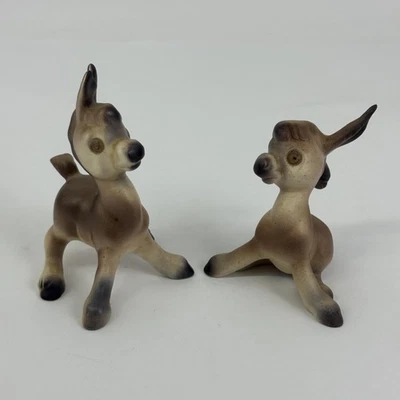 Set of 2 Vintage Ceramic Donkey Figurines - image 1 of 4