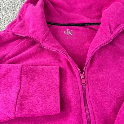 Calvin Klein CK XXL Chaqueta Polar Cremallera Completa Rosa Cuello Simulado Pullover Talla Grande Foto 1 de 4