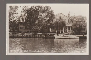 Everglades FLORIDA RPPC c1950 ROD AND GUN CLUB Boat "Mecca" FL - Picture 1 of 2