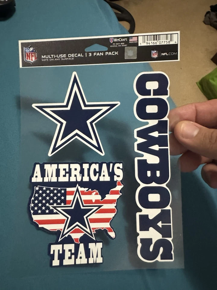 Juego de 3 calcomanías de los Dallas Cowboys con licencia de la NFL de la NFL Foto 1 de 1