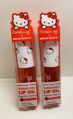NIB The Crème Shop x Hello Kitty Kawaii Kiss Moisturizing Lip Oil Apple Lot of 2 - Image 1 of 2