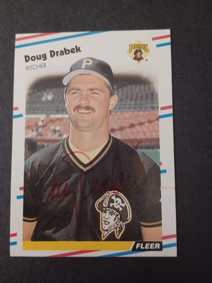 Fleer 1988 firmado por Doug Drabek - Piratas - Autografiado - C Foto 1 de 1