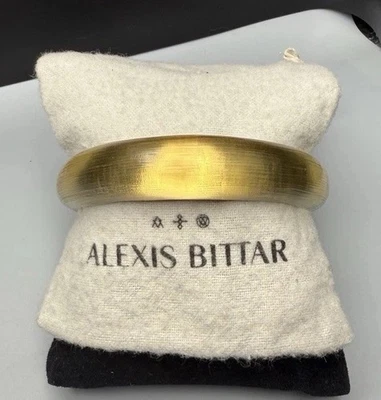 Alexis Bittar резной широкий сужающийся золотой люцит браслет винтажный 8» - Изображение 1 из 4