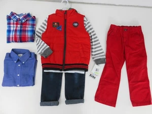 6pc Lot Boys 4T Puffer Vest Shirts Hoodie Pants Jeans Gymboree Lands End Macy's - Picture 1 of 11