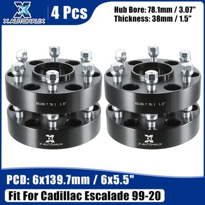 Juego de adaptadores espaciadores de rueda de camión de 6x5,5" negro para Cadillac Escalade 1999-20 Foto 1 de 4