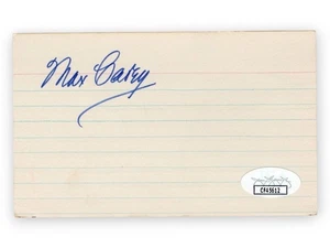 Max Carey Signed Autographed 3X5 Index Card Pirates Dodgers JSA CF45612 - Picture 1 of 2