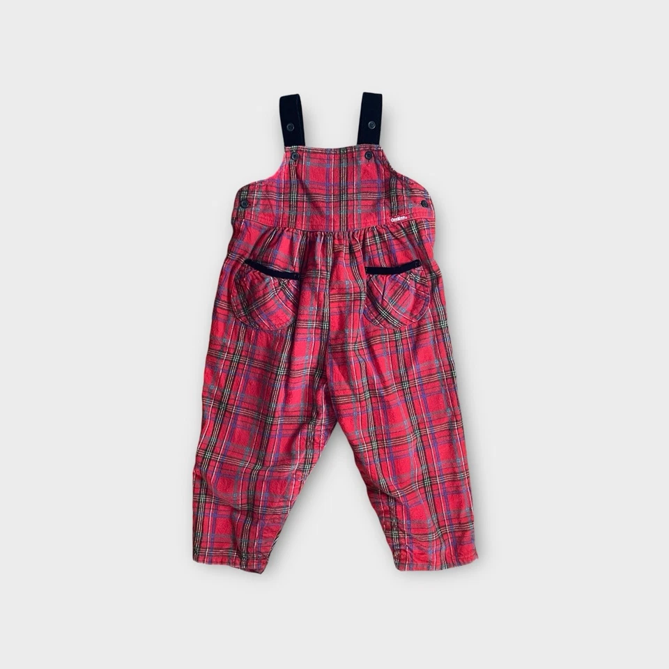 Mameluco rojo vintage a cuadros OshKosh B’gosh vacaciones Foto 1 de 4